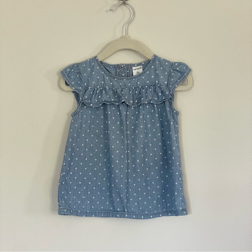 Carter's Blue Polka Dot Blouse for Girls